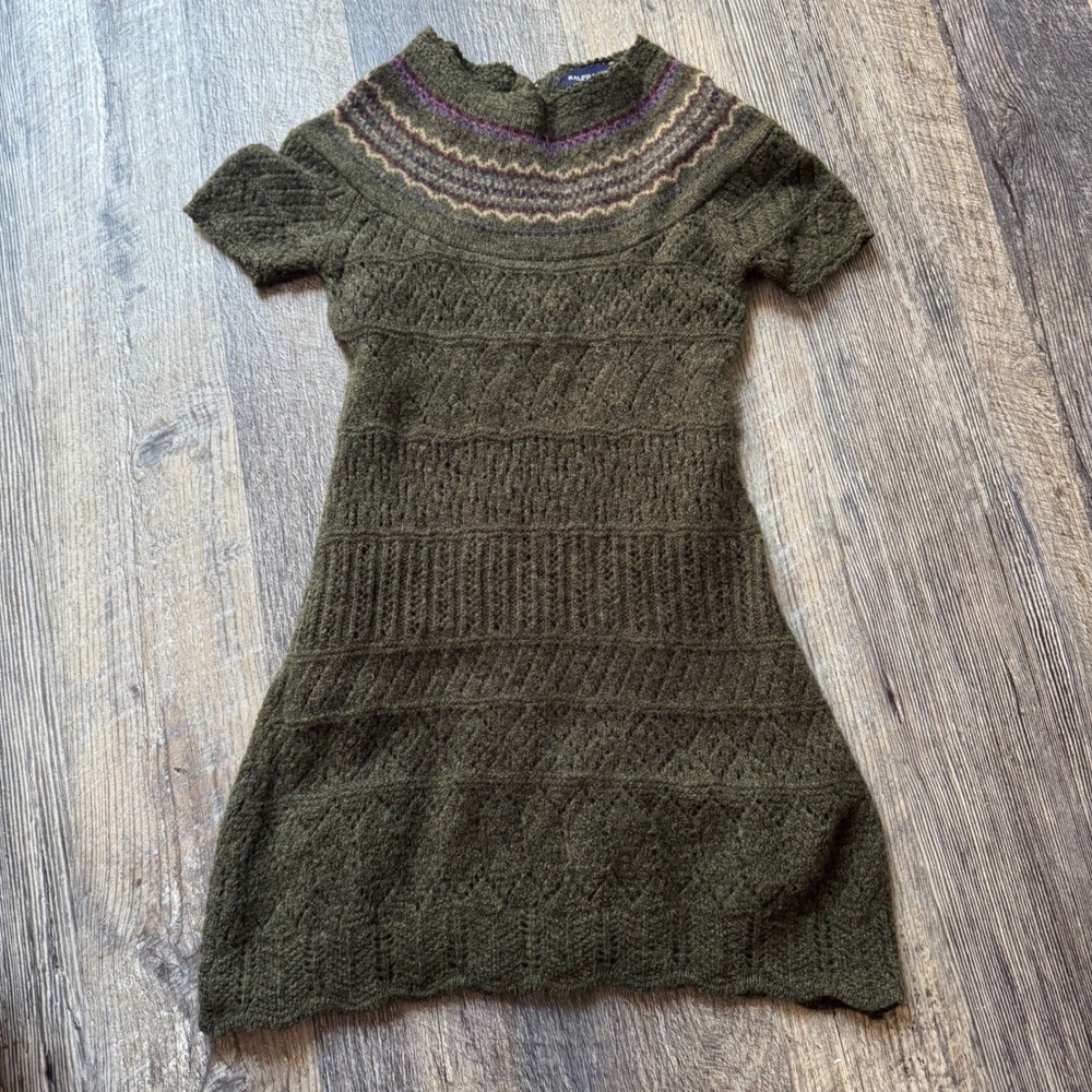 Ralph Lauren‎ Polo green sweater mock neck sweater dress size 4 A24